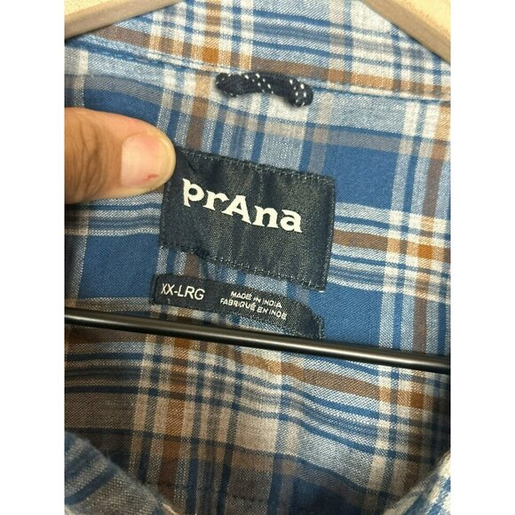 Prana Watchman Men's XXL Plaid Short Sleeve Button Up Shirt - Picture 6 of 7